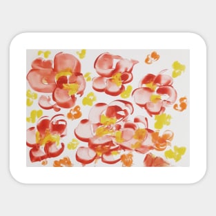 Beautiful summer flowers in a modern style Sticker